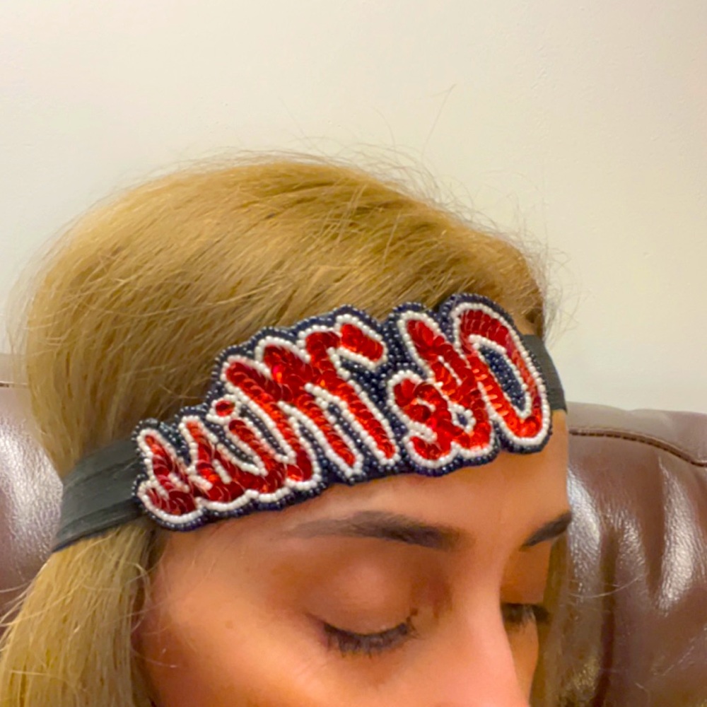 University of Mississippi Ole Miss sequined and beaded headband